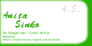 anita sinko business card